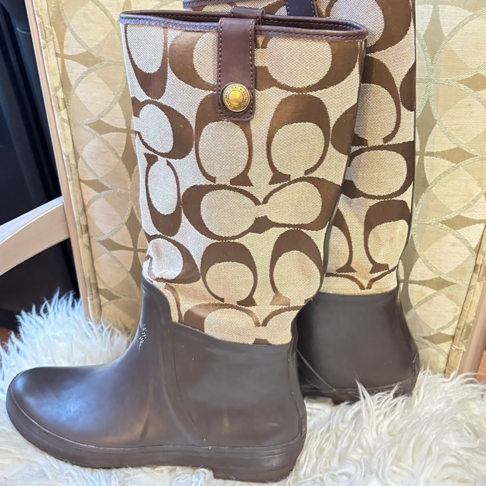 Coach Women's Brown Rain Boots